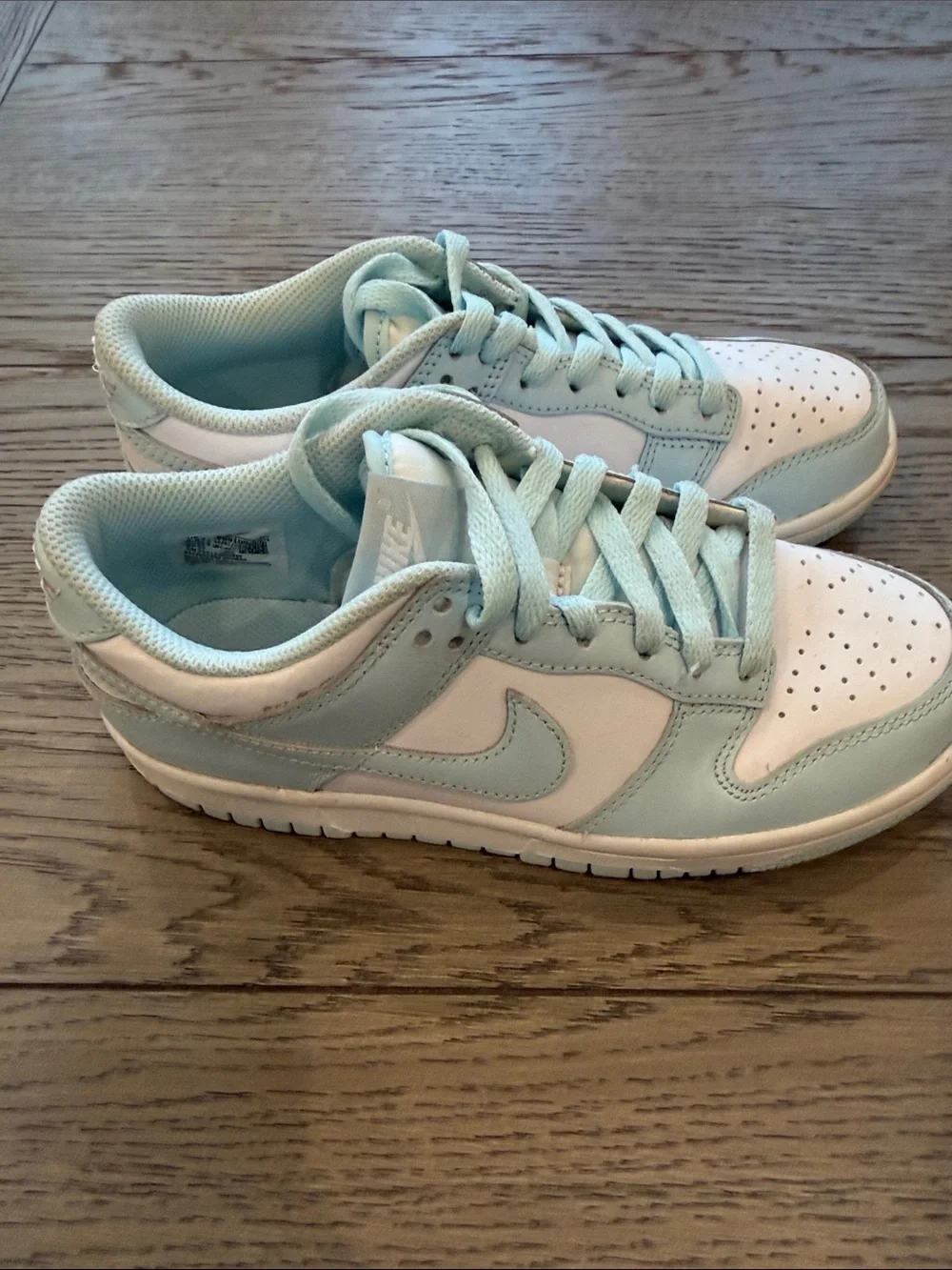 Nike Kids Low-Top Dunks Sneakers in Pale Blue and White